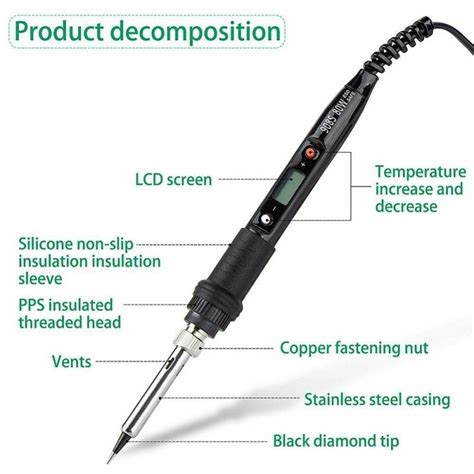 Kit Saldatore Digitale A Stagno Watt Con Temperatura Regolabile