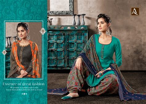 Alok Suits Noor E Patiyala Printed Pure Zam Cotton Jacquard With Work