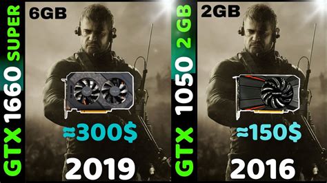 Gtx 1050 2gb Vs Gtx 1660 Super 6gb Youtube