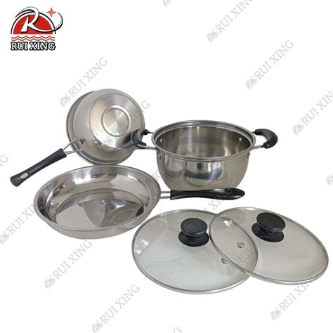 Jual Panci Cookware 5 Pcs Tutup Kaca Stainless Steel Bisa Kompor