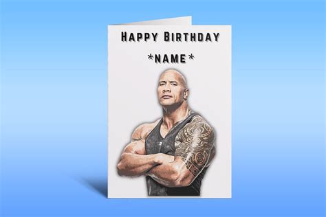 Dwayne The Rock Johnson Birthday Card Personalised Etsy