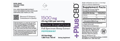 PlusCBD Maximum Strength 25mg CBD Oil Peppermint Full Spectrum 1