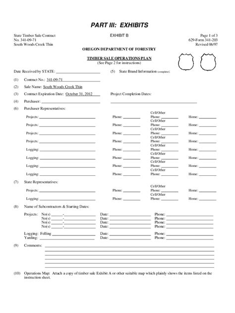 Fillable Online Oar Planning Forest Operations Fax Email Print