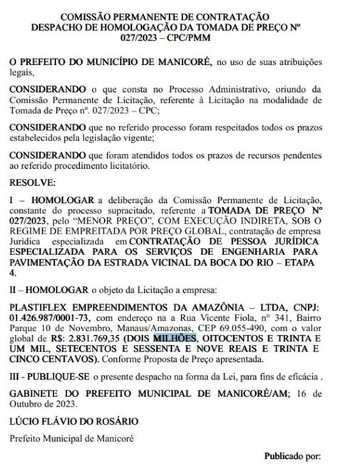 Prefeito de Manicoré contrata por R 2 8 mi empresa multada pelo TCE AM