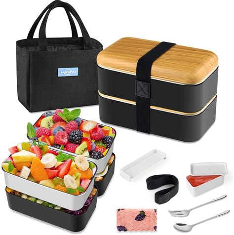 Uhapeer Tier Lunch Box Bento Box Avec Sac Lunch Couverts Bo Tes