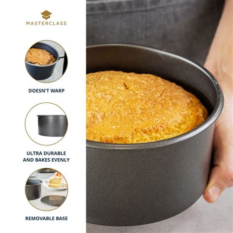 Masterclass Non Stick Loose Base Deep Cake Pan Round 20cm Dunelm