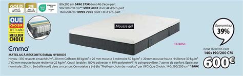 Promo Emma Matelas à Ressorts Hybride chez JYSK iCatalogue fr