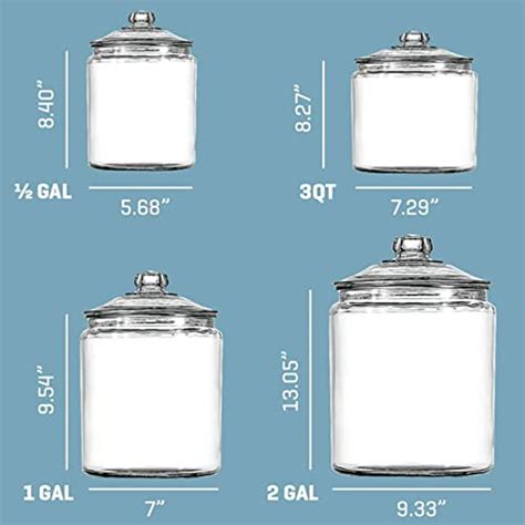 Anchor Hocking Heritage Hill Glass 05 Gallon Storage Jar Set Of 2 On