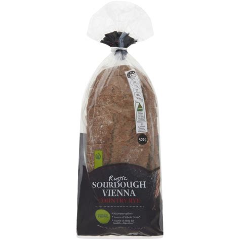 Woolworths Rustic Rye Sourdough Loaf 500g Bunch