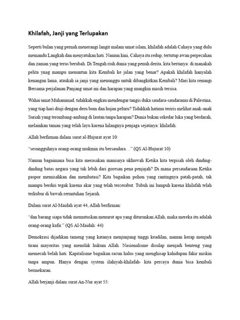Kebangkitan Khilafah Untuk Persatuan Umat Pdf