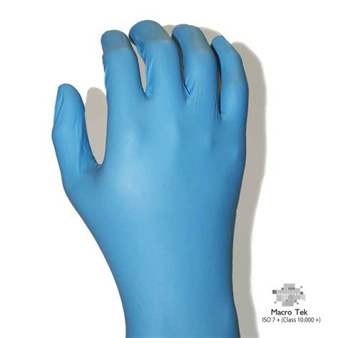 Valutek Vtgnmtpfb90ab Md Macrotek Arizona Blue Nitrile Gloves 9 L