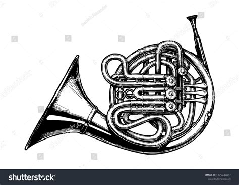 542 French horn sketch Images, Stock Photos & Vectors | Shutterstock