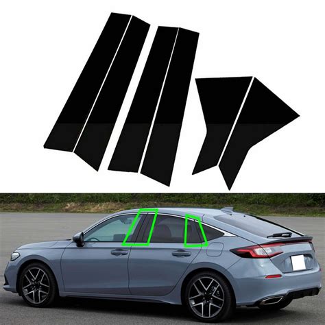 Possbay Molding Trim Fit For Honda Civic Sedan 2022 Car Center Column B C Pillar Stickers 6 Pack