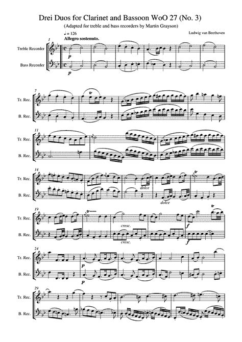 3 Duets For Clarinet And Bassoon Woo 27 Beethoven Ludwig Van Imslp Free Sheet Music Pdf