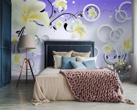 Carta Da Parati Fiori 3D Bianco Luce E Natura N U93490 Uwalls It