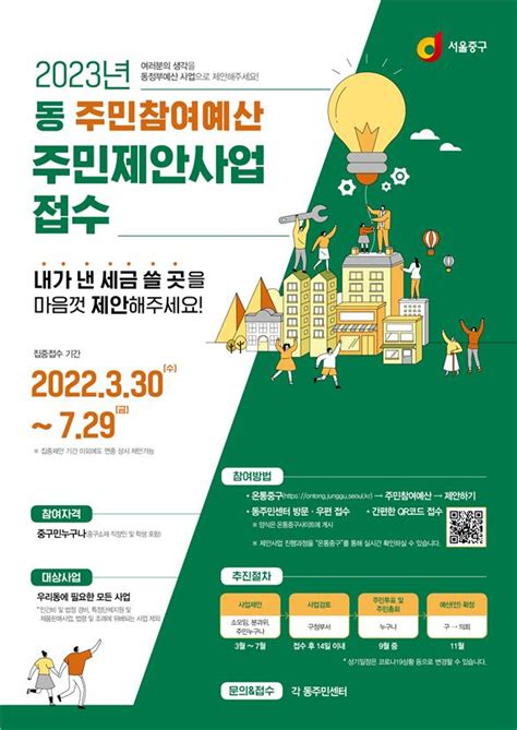 중구 2023년도 동 주민참여예산 주민제안 접수 시정일보