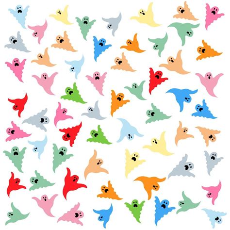 Colorful Ghosts Pattern On White Background 13324291 Vector Art At Vecteezy