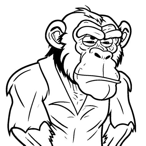 Desenho 01 de Chimpanzé para colorir