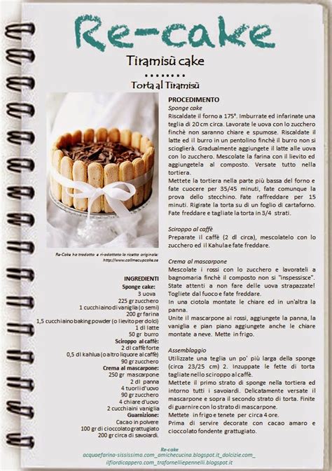 Oggi Vi Cucino Cos Torta Al Tiramis Re Cake