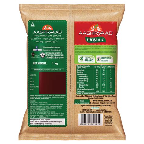 Aashirvaad Organic Tur Arhar Dal Kg Crazy D India