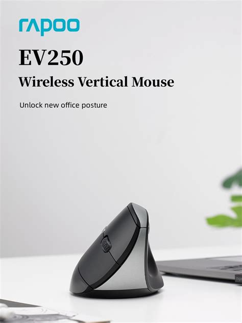 Rapoo EV250 Wireless Vertical Mouse Ergonomic 60 Angle 2 4G 1600DPI