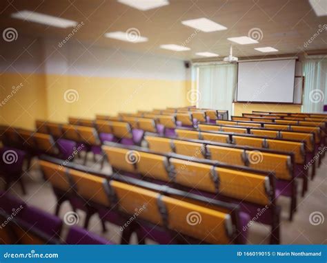 Empty Classroom College Lecture Hall Preparing For Education In