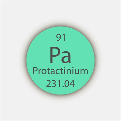 Protactinium Symbol Chemical Element Of The Periodic Table Vector