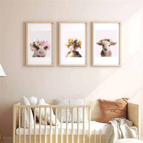 Baby Animal Nursery Decor Farm Animals Cute Animal Wall Art - Etsy