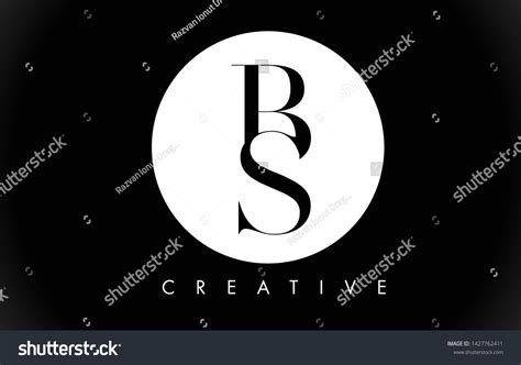 Bs Letter Design Logo Black White Stock Vector (Royalty Free ...