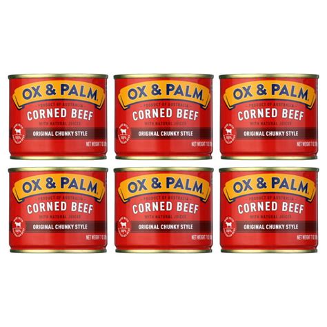 6 Pack Ox And Palm Corned Beef Original Chunky Style 7 Oz Can