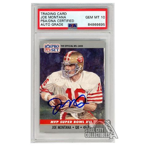 Joe Montana Pro Set Mvp Super Bowl Xvi Autograph Card Psa Dna