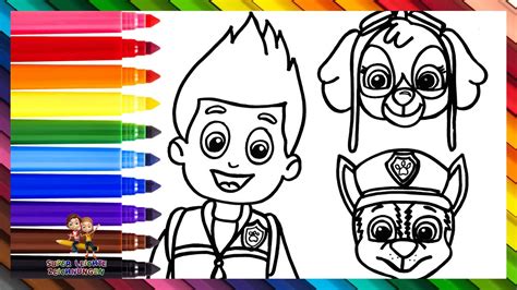 Zeichnen Und Ausmalen Von Ryder Chase Und Skye Aus Paw Patrol