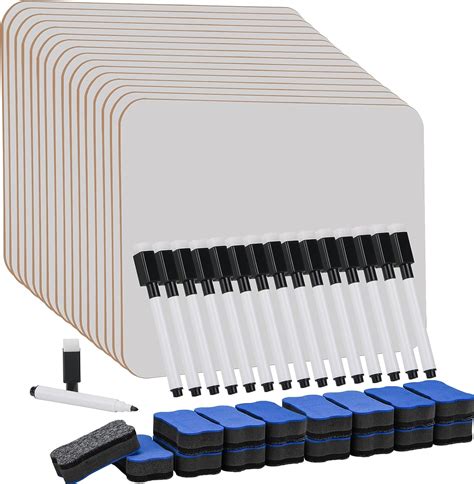 Hiziwimi 16 Pack Dry Erase Mini Whiteboards 11 8X8 8 Inches Double