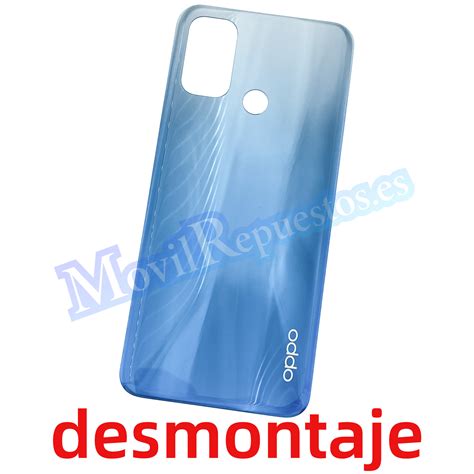 Tapa Trasera Para Oppo A53 A53s Azul Plata De Desmontaje