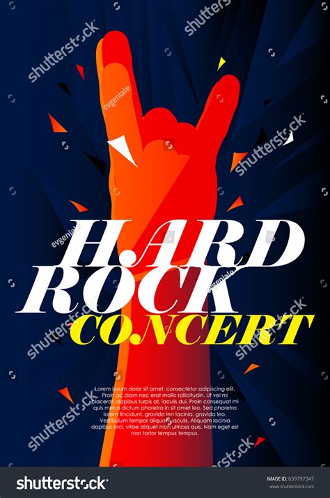 Vertical Rock Music Background Bright Hand Vector De Stock Libre De