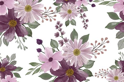 Purple Flower Bouquet Seamless Pattern Graphic By Setyawati Elis