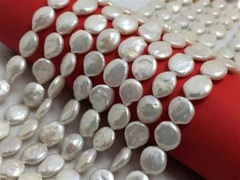 Freshwater Coin Shape Off White 11mm Pearl Beads Strand At Rs 752unit Freshwater Pearl Beads