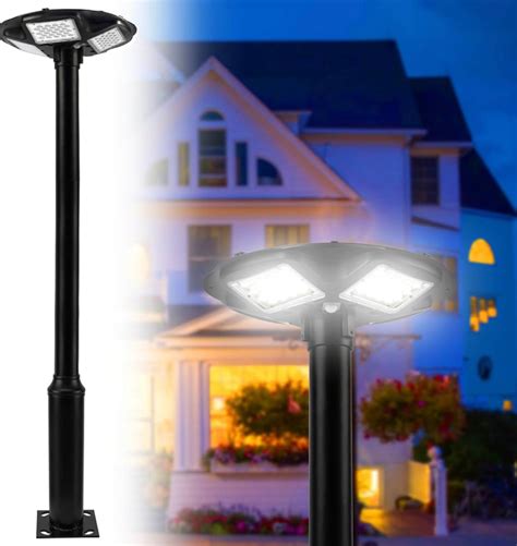 Commercial Solar Flag Pole Outdoor Lamp Post Light with 98 inch Pole I ...