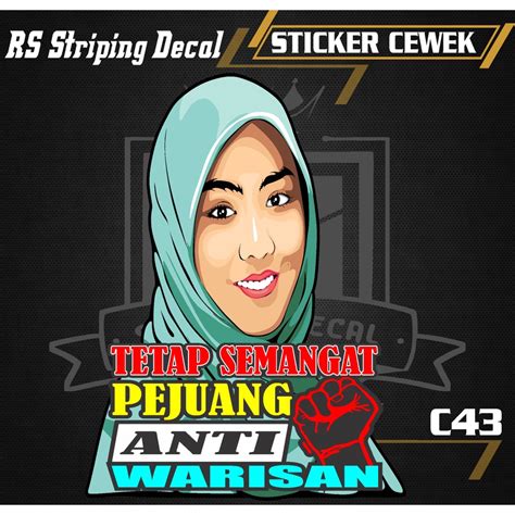 Jual Stiker Cewek Vector Tetap Semangat Decal Mobil Truck Sticker Kata