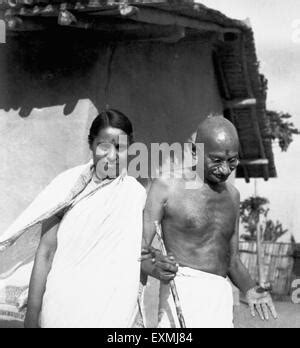 Mahatma Gandhi In Front Of His Hut At Sevagram Ashram Wardha