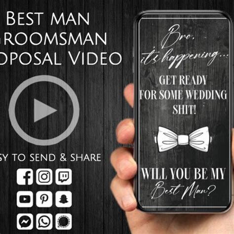 Groomsman Proposal Video Will You Be My Groomsman Best Man Etsy