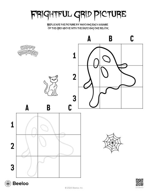 Halloween Themed Grid Drawings Beeloo Printable Crafts And Activities