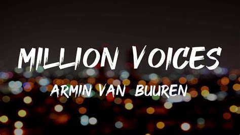 Armin Van Buuren Million Voices Lyrics Youtube