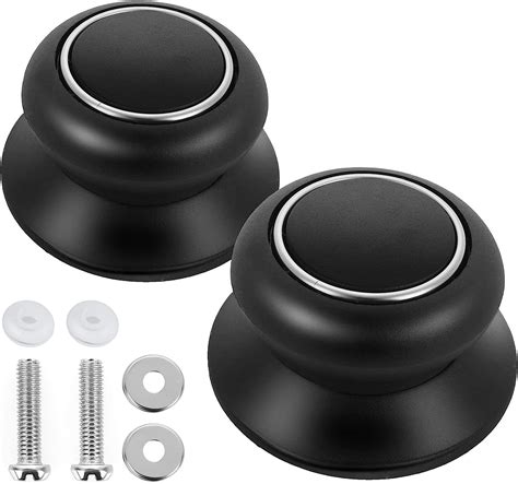 Prasacco 2 Pack Pot Lid Top Replacement Knob Universal Silicone Glass Saucepan