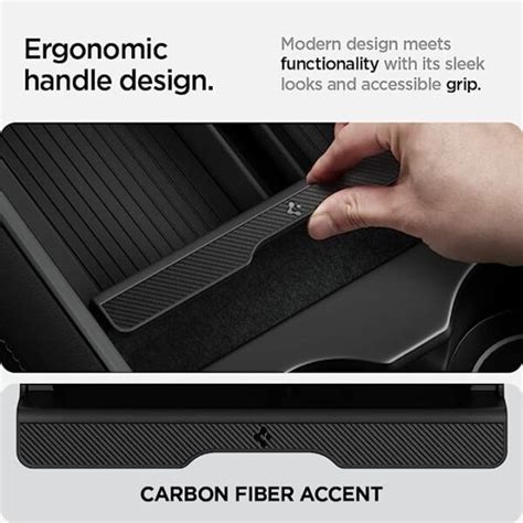 Tesla Model Y Console Organizer Tray Spigen Carbon Edition