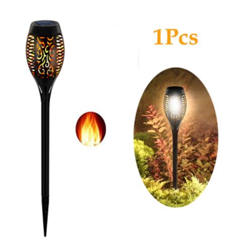 Led Solar Flame Light Outdoor Torch Lamp Flickering Waterproof Garden