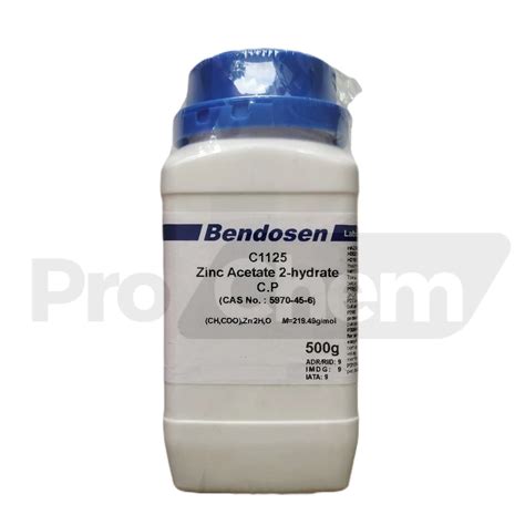 Zinc Acetate 2h2o Zinc Acetate Dihydrate Cp Bendosen 500g Cas No