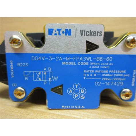 Eaton DG4V 3 2A M FPA3WL B6 60 Vickers Directional Valve WO Coil New