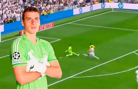 La reacción de Lunin al mano a mano que salvó Courtois ante Chris Ramos