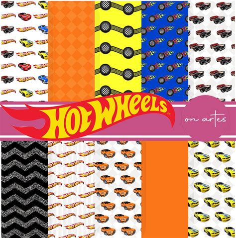 Papel Digital Hot Wheels Azul - 10
